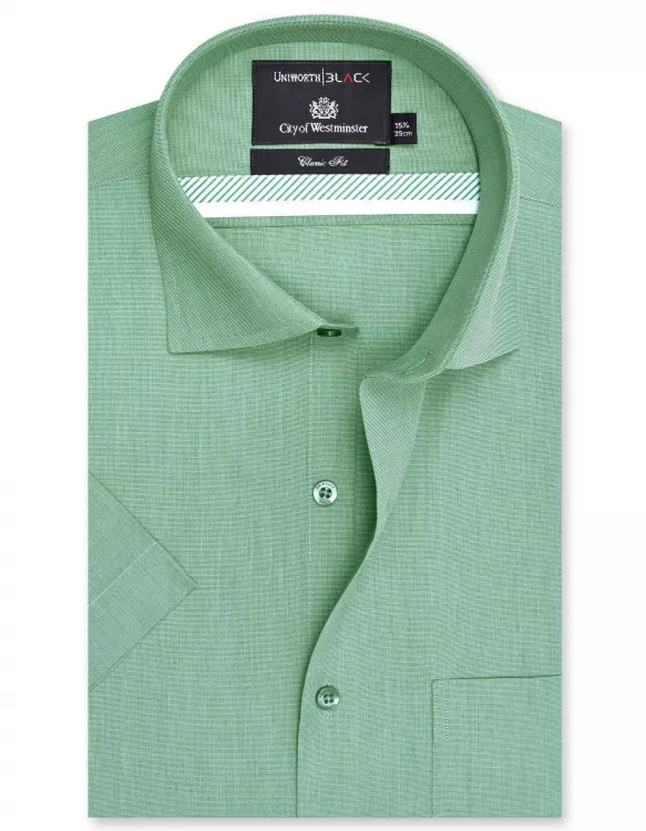 Plain L Green Classic Fit Shirt